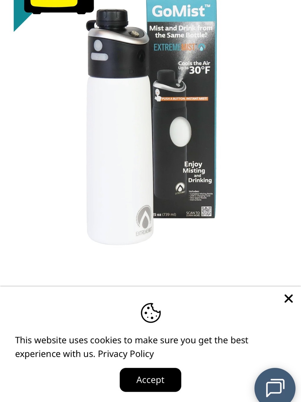 White Mist & Drink Bottle - Dual-Function Hydration